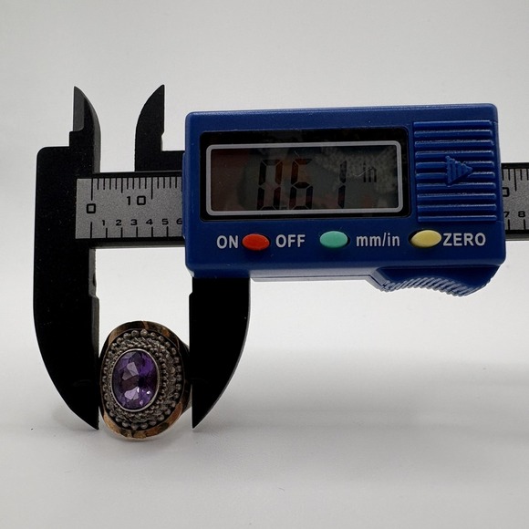 Suarti BA Amethyst Ring Sterling Silver 18K Gold Oval Gemstone Size 5.25 8g - Picture 9 of 11